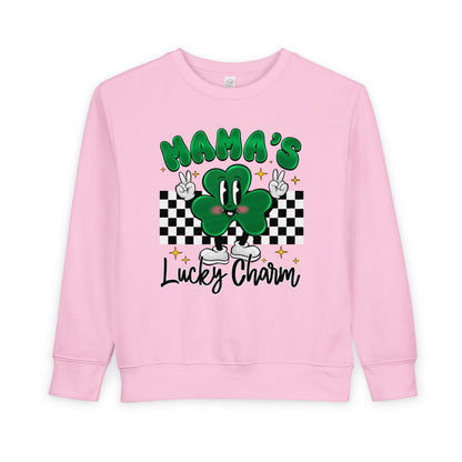 Mama's Lucky Charm Toddler Sweatshirt – Cute St. Patrick's Day Clover Crewneck