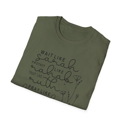 Biblical Women Inspirational T-Shirt — "Wait Like Sarah" Scripture Tee