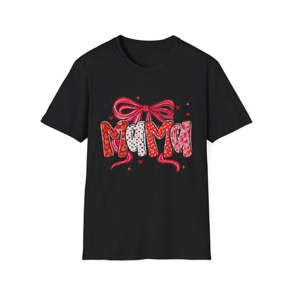 Mama Heart Graphic T-Shirt — Cute Floral ‘MAMA’ Design with Ribbon (Mother’s Day Gift)