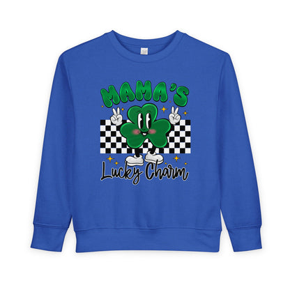 Mama's Lucky Charm Toddler Sweatshirt – Cute St. Patrick's Day Clover Crewneck