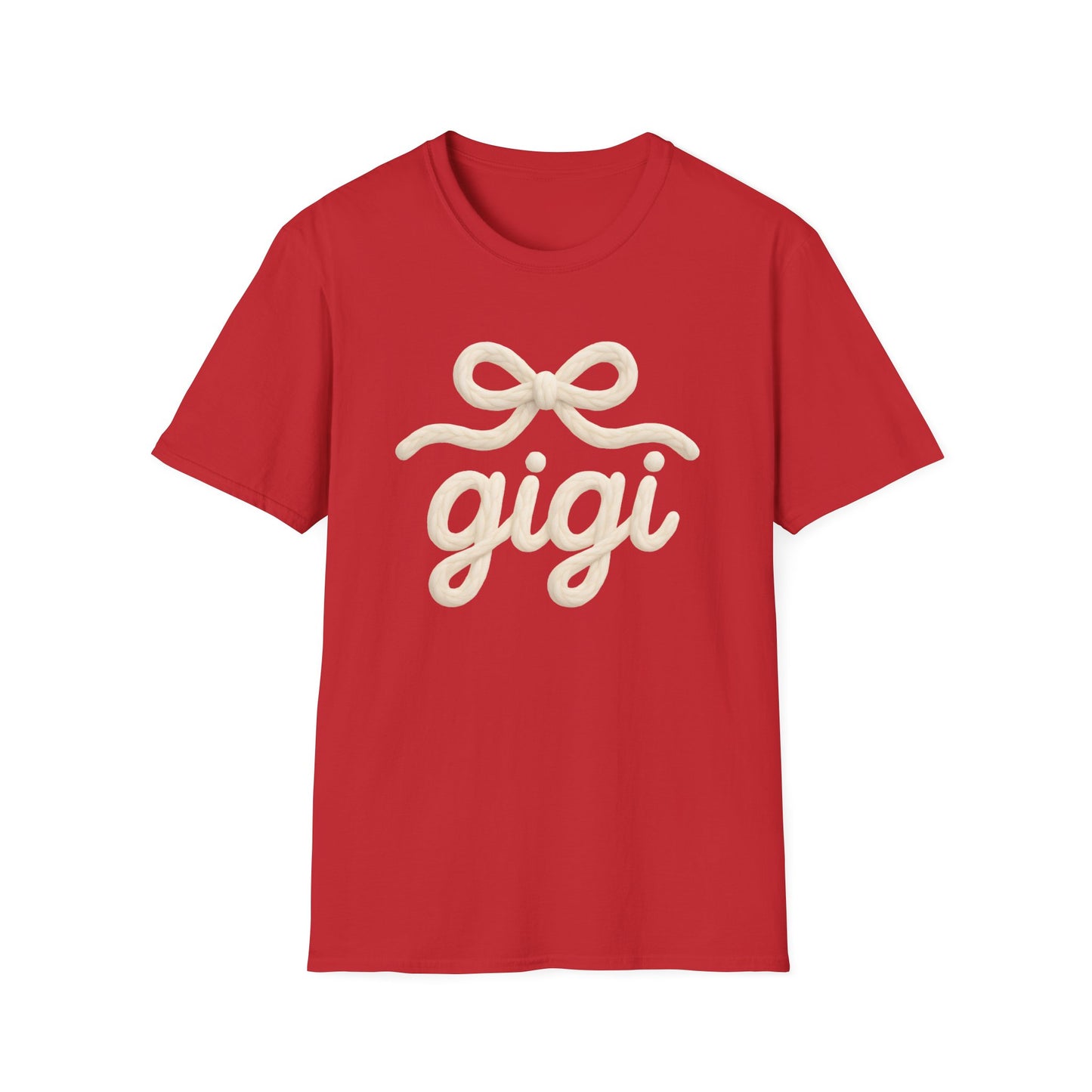 Gigi Script Bow T-Shirt — Cute Grandma Gigi Gift