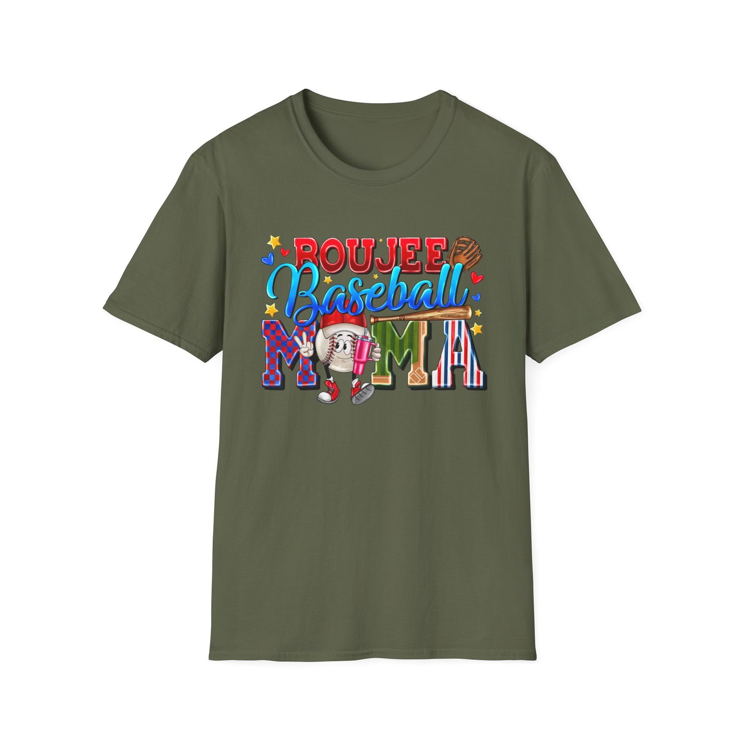 Rough & Rowdy Baseball Mama T-Shirt – Colorful Mom Baseball Shirt