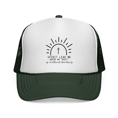Christian Trucker Hat — "Spirit Lead Me Where My Trust Is Without t Borders" Mesh Cap