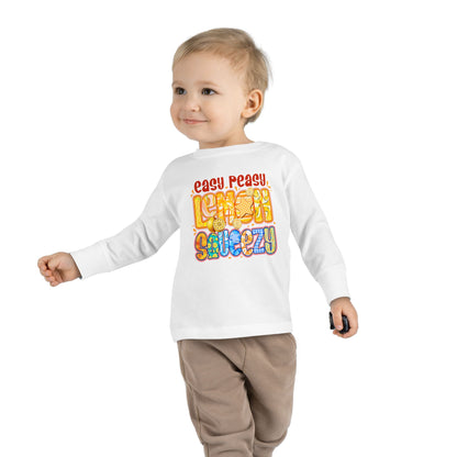 Easy Peasy Lemon Squeezy Toddler Long Sleeve Tee – Playful Citrus Graphic Shirt for Kids