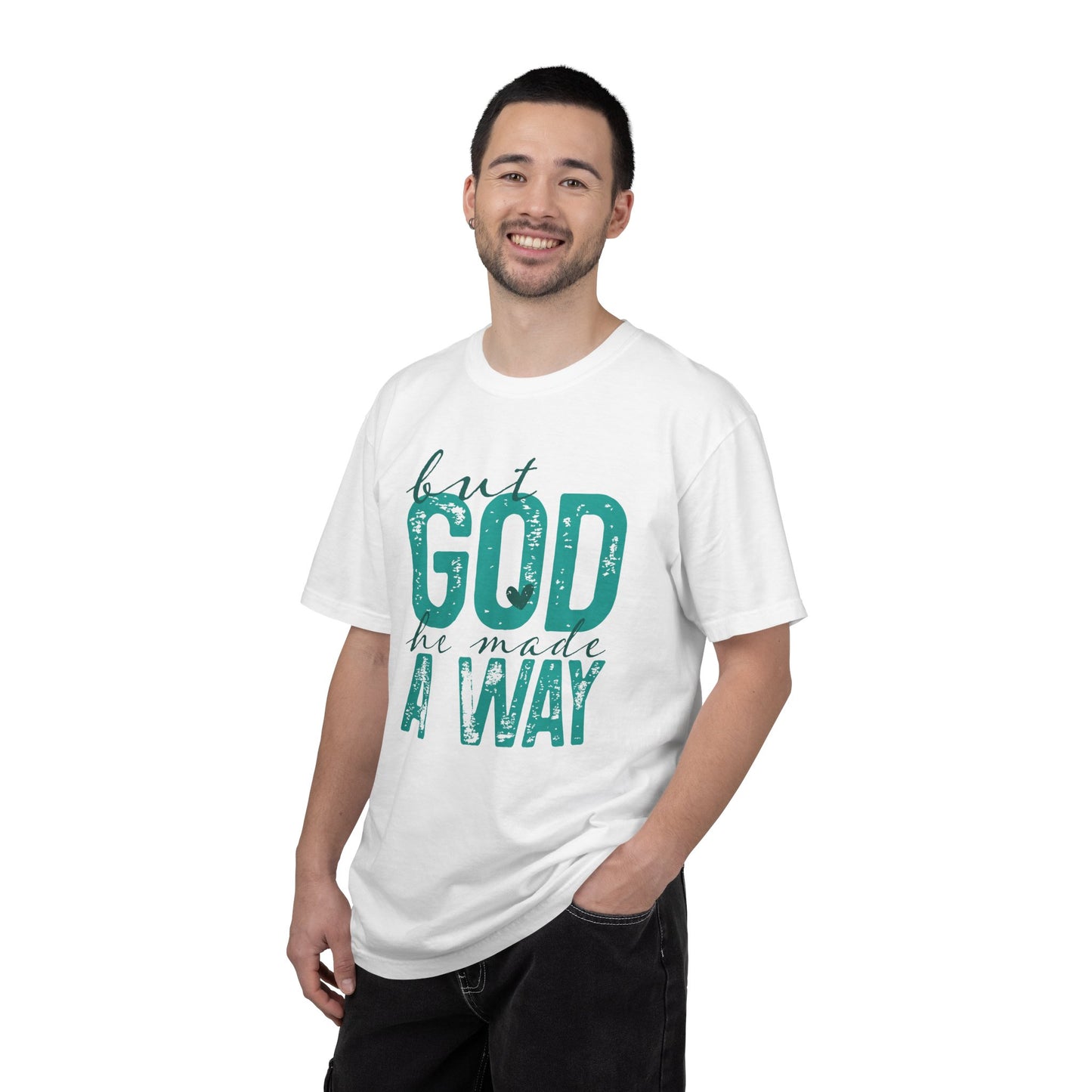 Christian T-Shirt — “But God He Made A Way” Inspirational Faith Tee