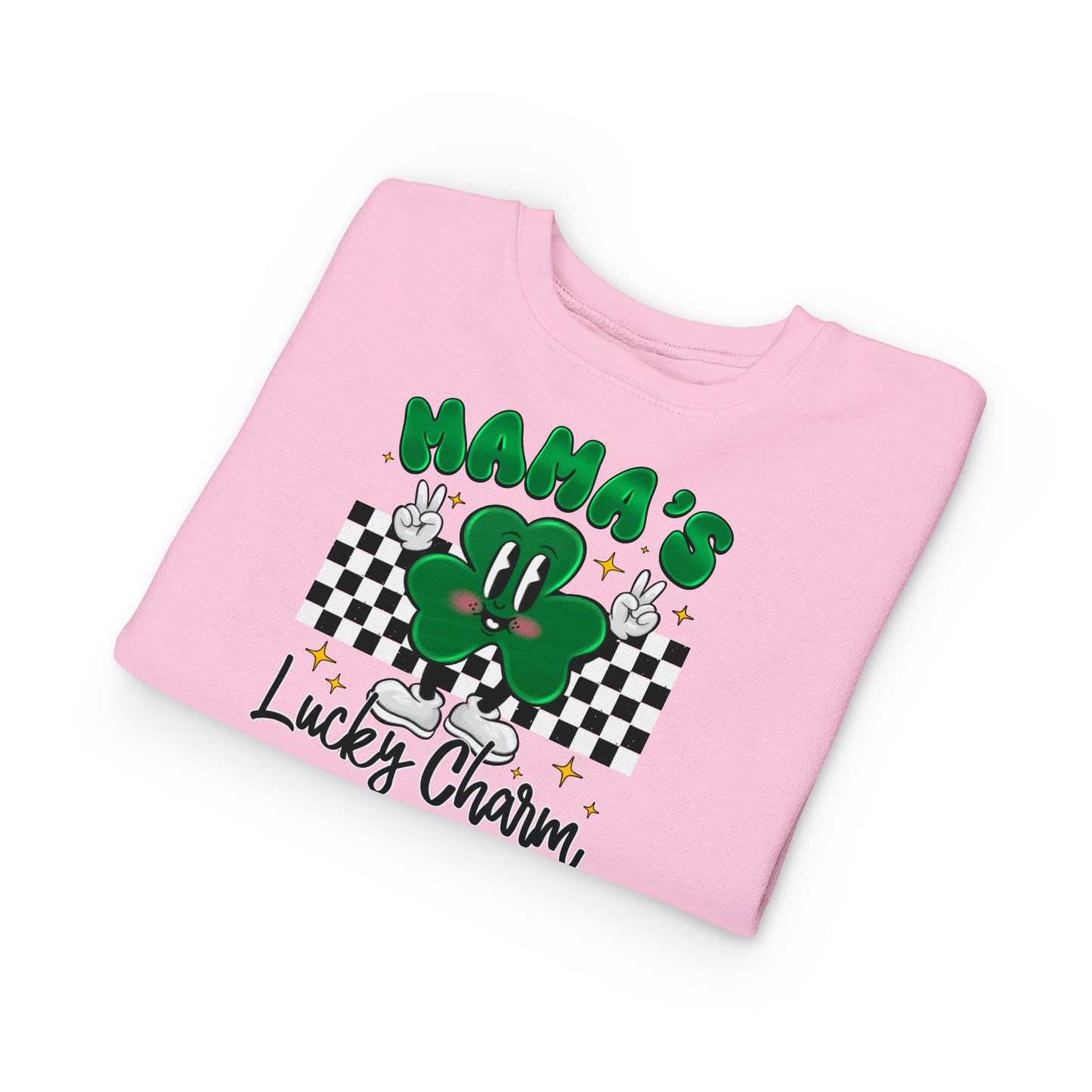 Mama's Lucky Charm Toddler Sweatshirt – Cute St. Patrick's Day Clover Crewneck