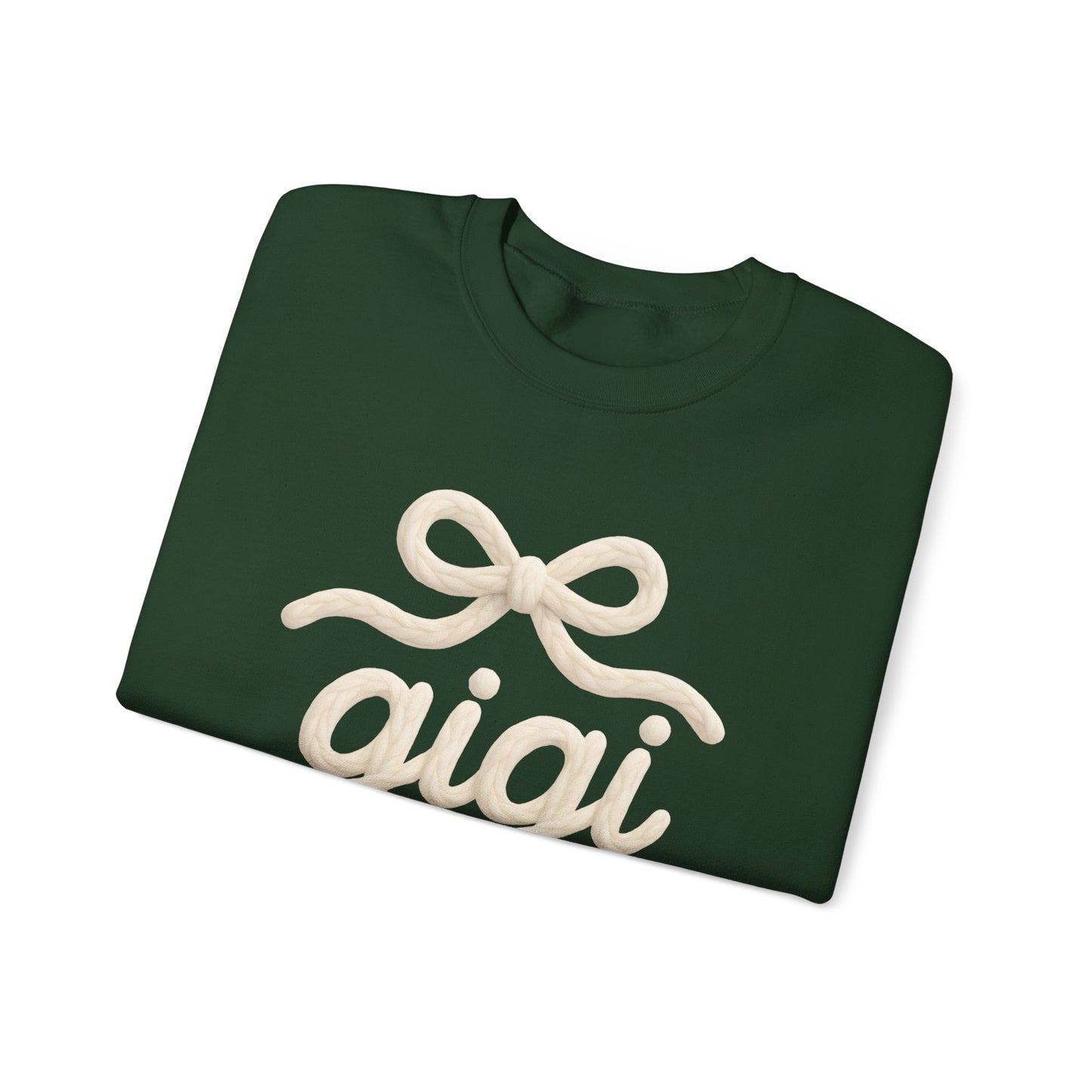 Gigi Cozy Crewneck Sweatshirt – Soft Script Bow Graphic