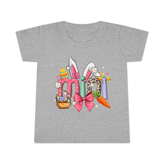 Easter Bunny Letters Toddler T-Shirt — Cute Spring Easter Egg & Carrot Design