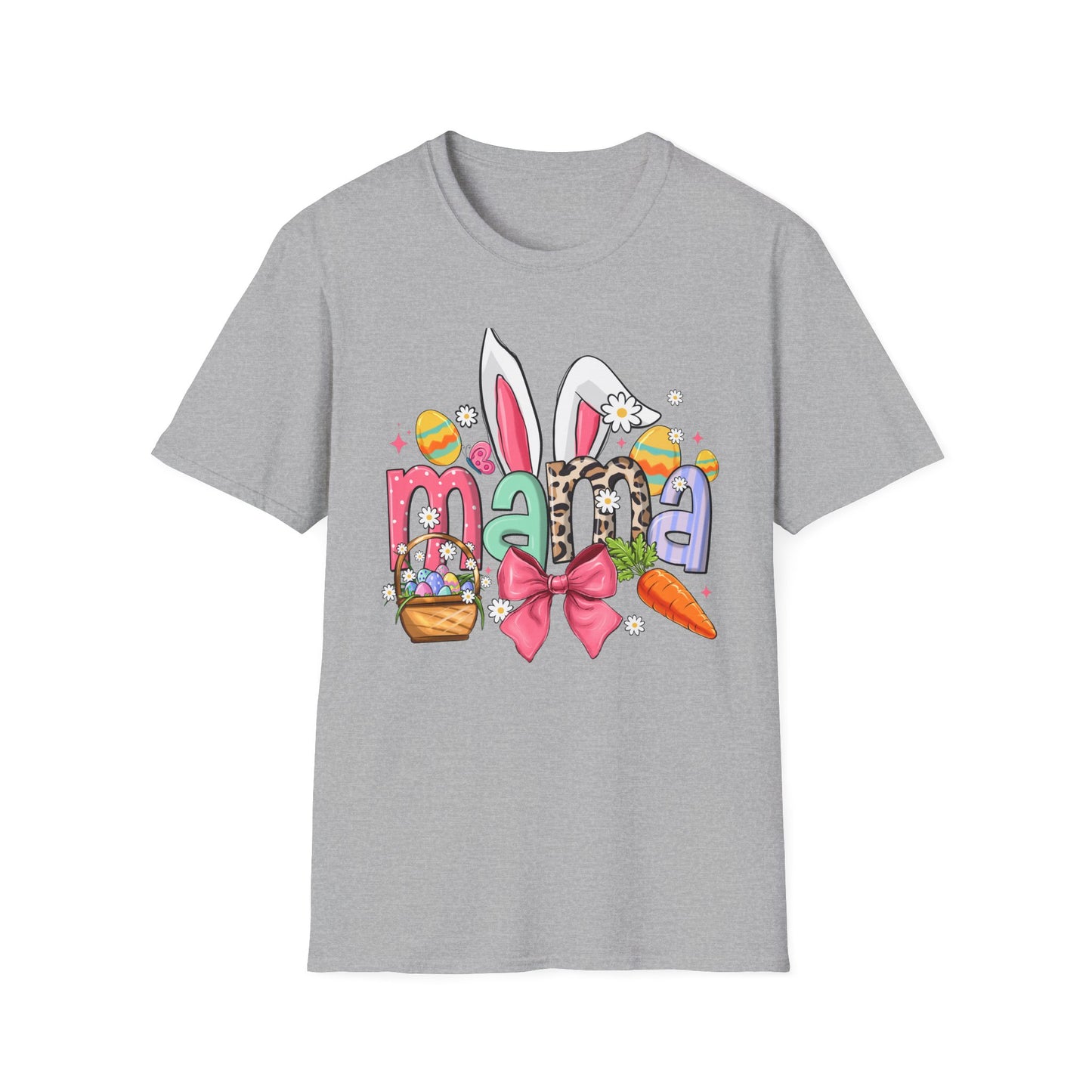 Mama Easter Bunny T-Shirt — Cute Spring Mom Tee with Bunny Ears & Eggs