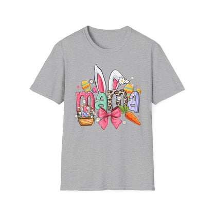 Mama Easter Bunny T-Shirt — Cute Spring Mom Tee with Bunny Ears & Eggs