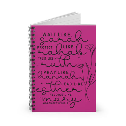 Women of the Bible Spiral Notebook — "Wait Like Sarah" Inspirational Journal