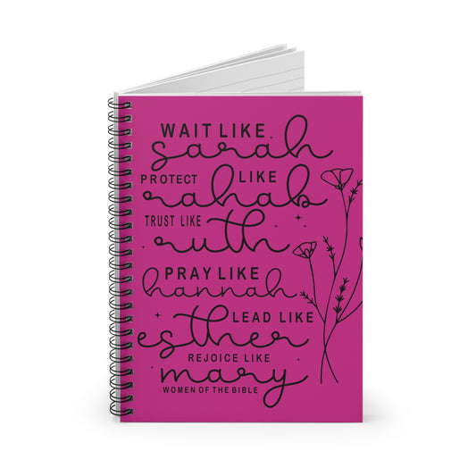 Women of the Bible Spiral Notebook — "Wait Like Sarah" Inspirational Journal