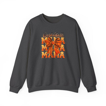 Basketball Mama Sweatshirt — Orange Ribbon Court Mom Crewneck