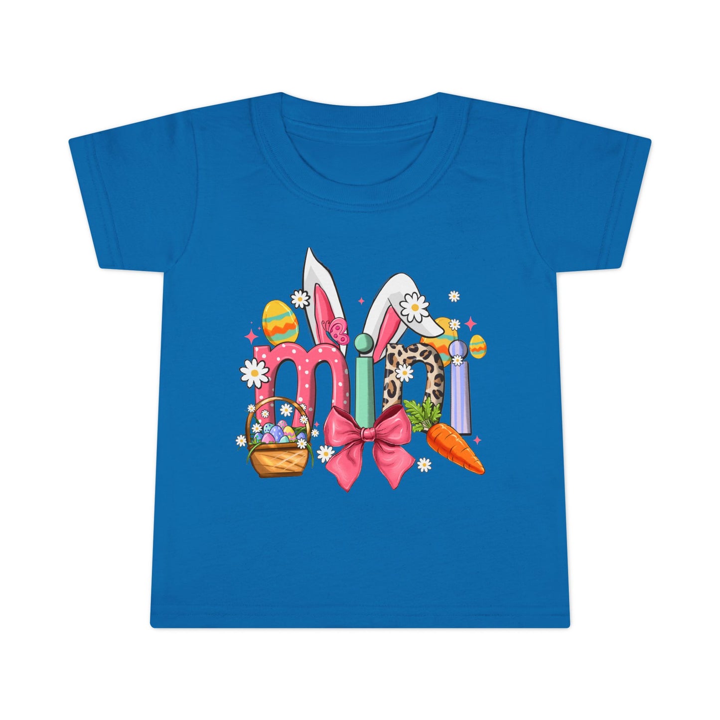 Easter Bunny Letters Toddler T-Shirt — Cute Spring Easter Egg & Carrot Design