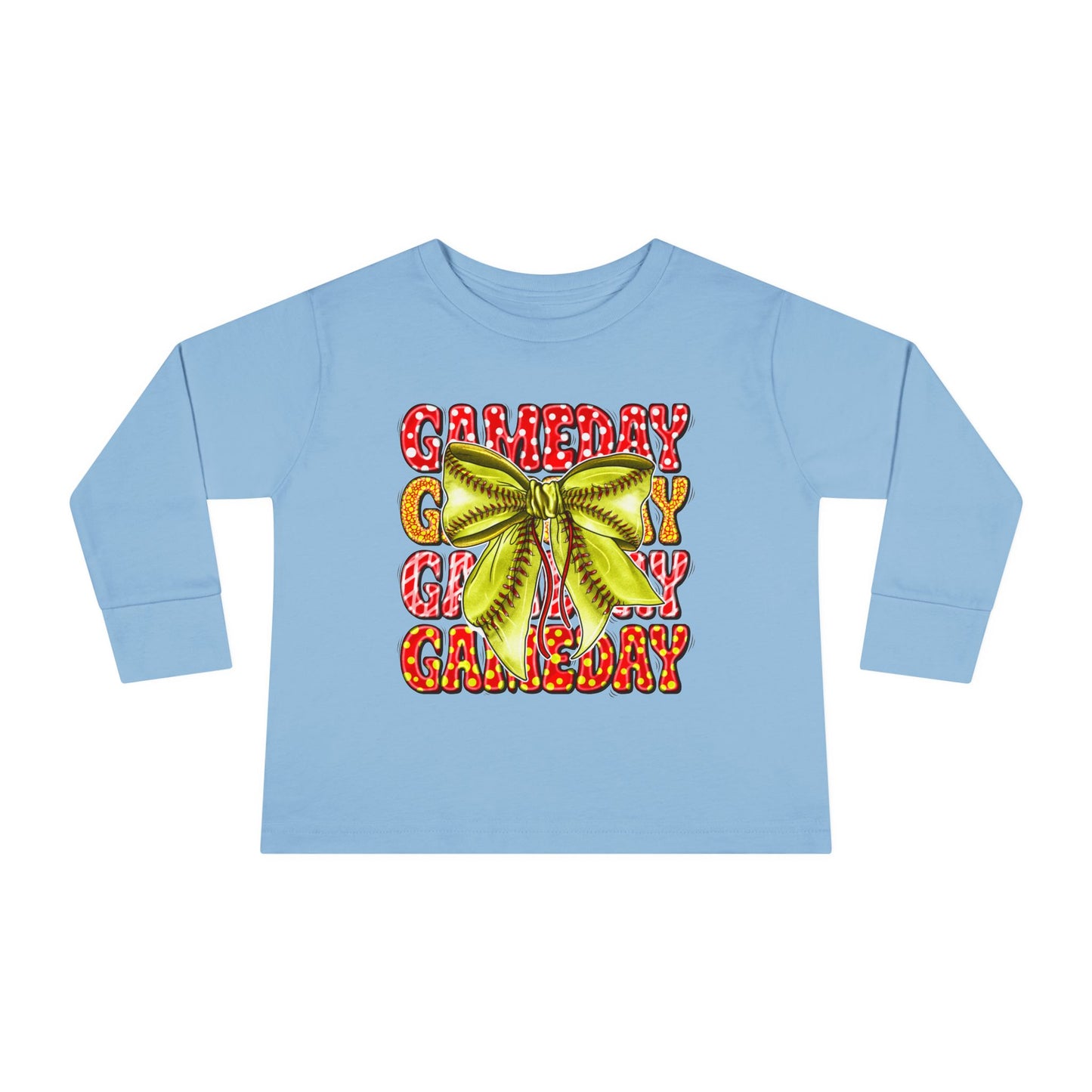 Gameday Toddler Long Sleeve Tee – Cheer Bow Football Fan Shirt