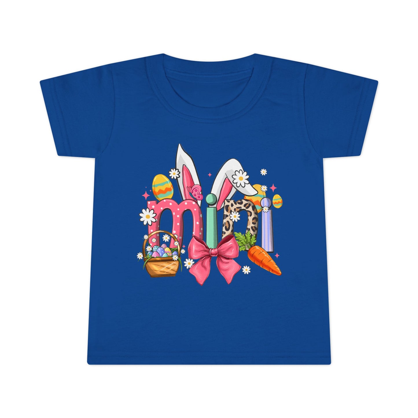Easter Bunny Letters Toddler T-Shirt — Cute Spring Easter Egg & Carrot Design