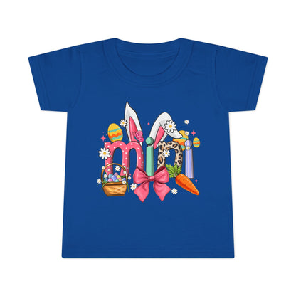 Easter Bunny Letters Toddler T-Shirt — Cute Spring Easter Egg & Carrot Design
