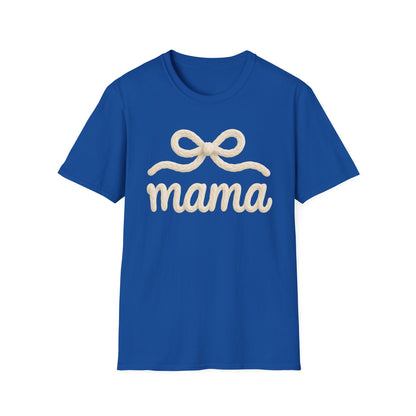 Mama Bow T-Shirt — Soft Feminine "mama" Script Tee (Mother's Day Gift)