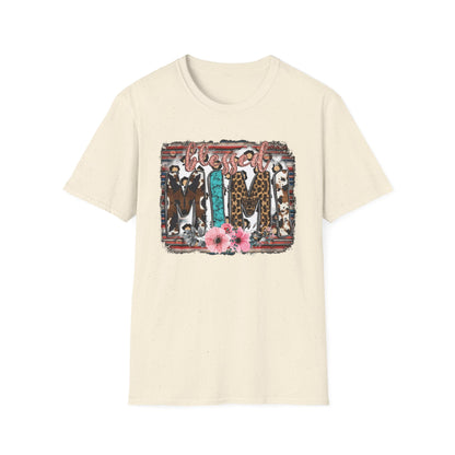 T-Shirt — 'Mama' Leopard & Floral Graphic Tee