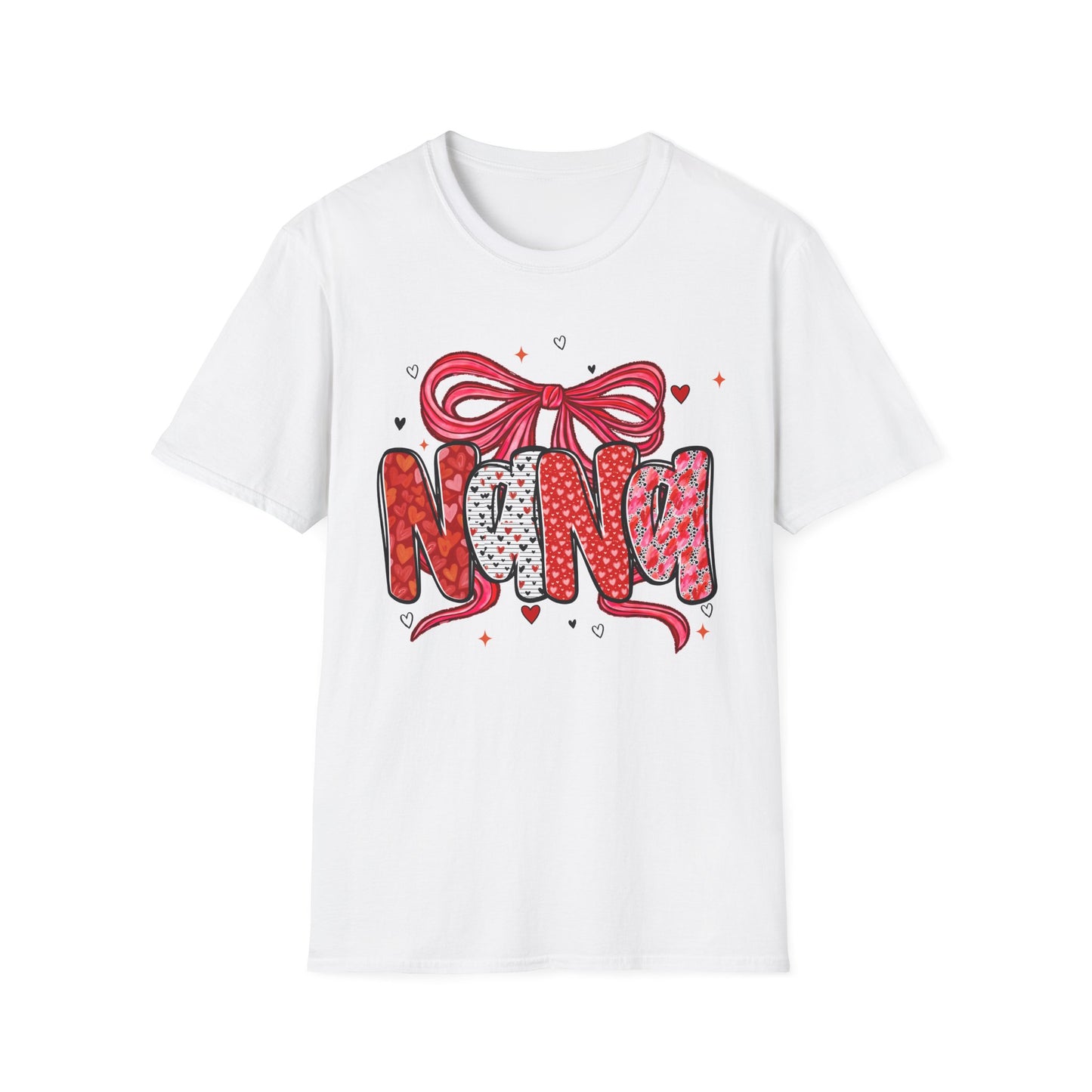 Nana Valentine Tee — Cute Bow & Heart Graphic "Nana" T-Shirt