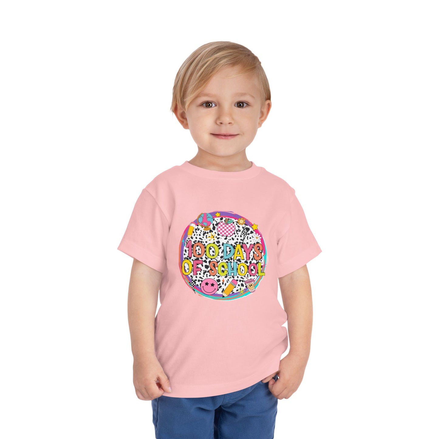 Toddler Tee — "100 Days of School" Colorful Celebration Shirt