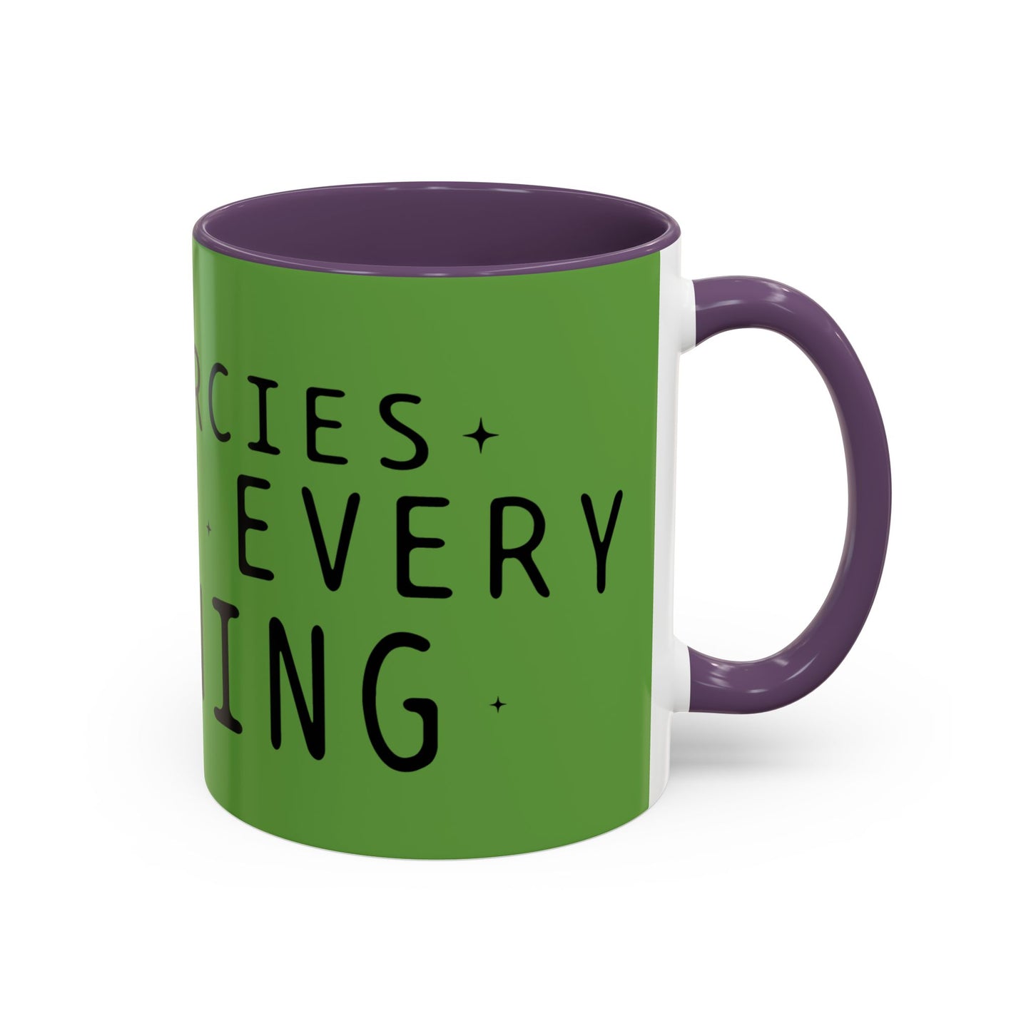 Green Accent Coffee Mug — "New Mercies Every Morning" Inspirational Tea & Coffee Cup