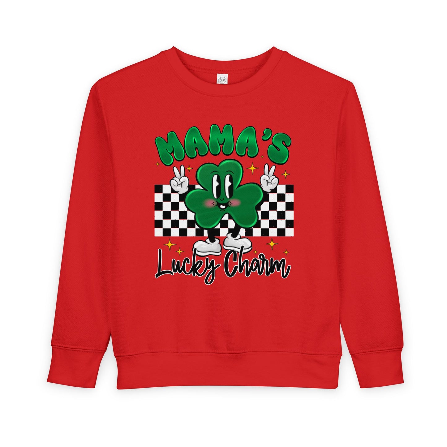 Mama's Lucky Charm Toddler Sweatshirt – Cute St. Patrick's Day Clover Crewneck
