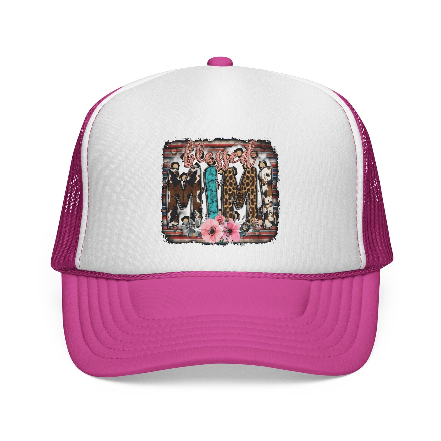 Cowgirl Trio Trucker Cap — Western Floral Graphic Mesh Hat