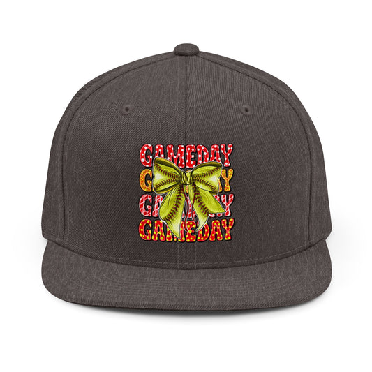 Game Day Snapback Hat — Green Bow Football Tailgate Cap