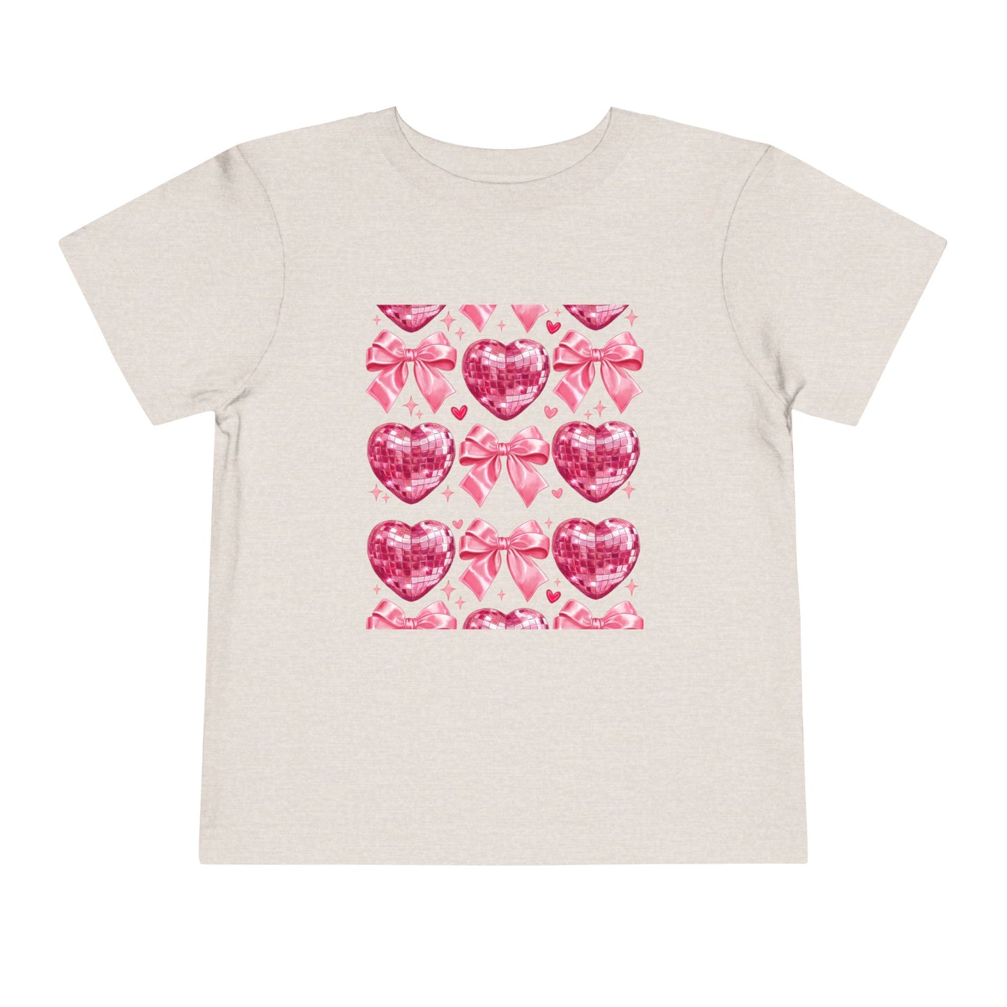 Toddler Tee - Pink Heart & Bow Pattern Valentine Shirt