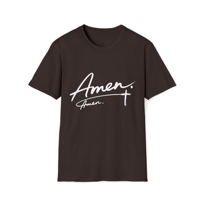 Amen Script T-Shirt — Faith-Inspired Christian Tee with Cross