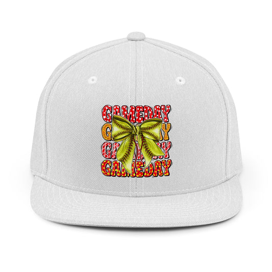 Game Day Snapback Hat — Green Bow Football Tailgate Cap