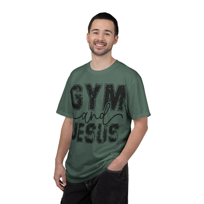 Gym and Jesus T-Shirt – Faith & Fitness Graphic Tee- COMFORT COLORS