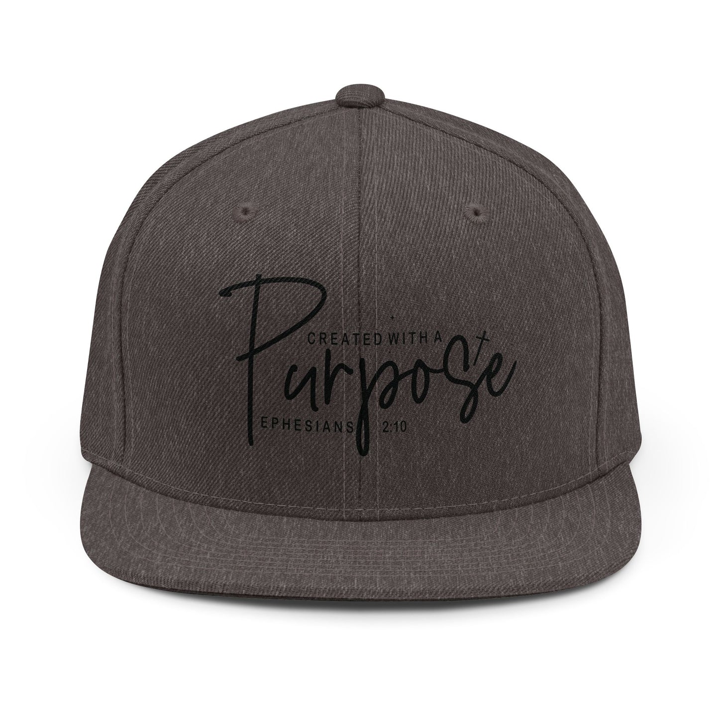 Created With a Purpose Snapback Hat — Inspirational Christian Baseball Cap (Ephesians 2:10)