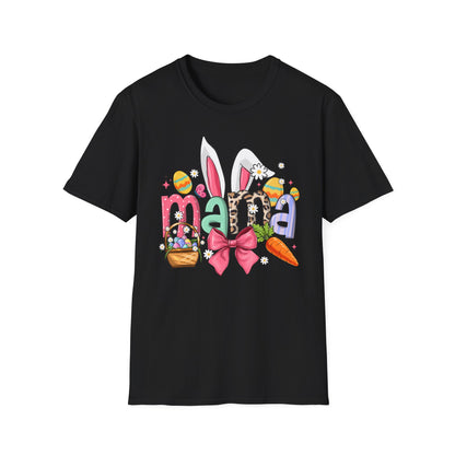 Mama Easter Bunny T-Shirt — Cute Spring Mom Tee with Bunny Ears & Eggs