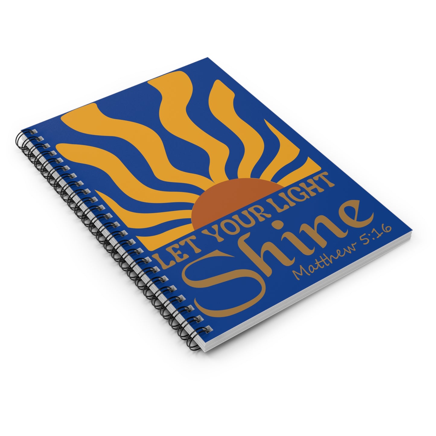 Notebook — “Let Your Light Shine” Inspirational Spiral Journal (Matthew 5:16)