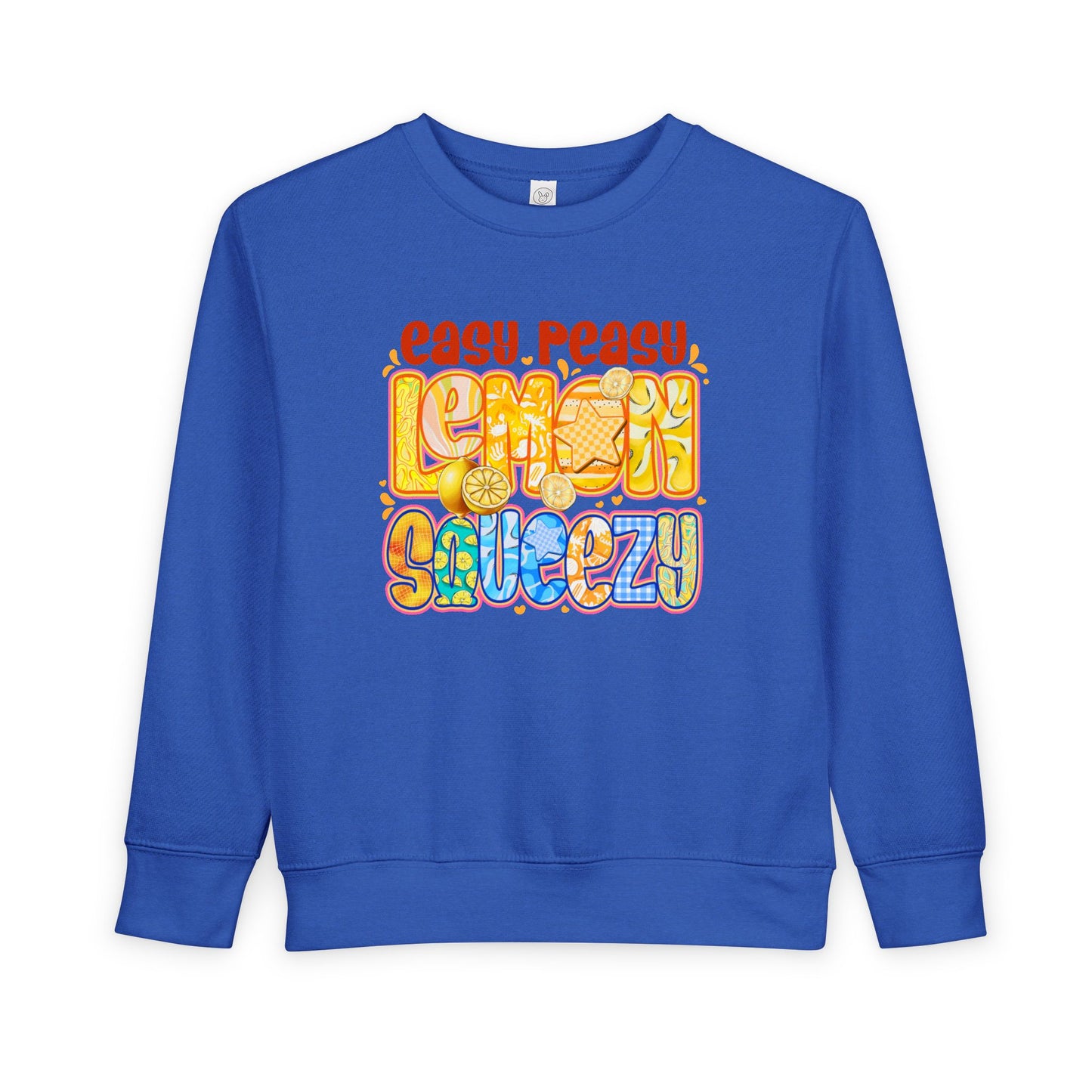 Toddler Sweatshirt - "Easy Peasy Lemon Squeezy" Colorful Retro Graphic