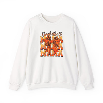 Basketball Mama Sweatshirt — Orange Ribbon Court Mom Crewneck