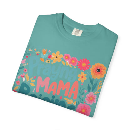 Praying Mama Raising Warrior T-Shirt — Floral Christian Mom Tee