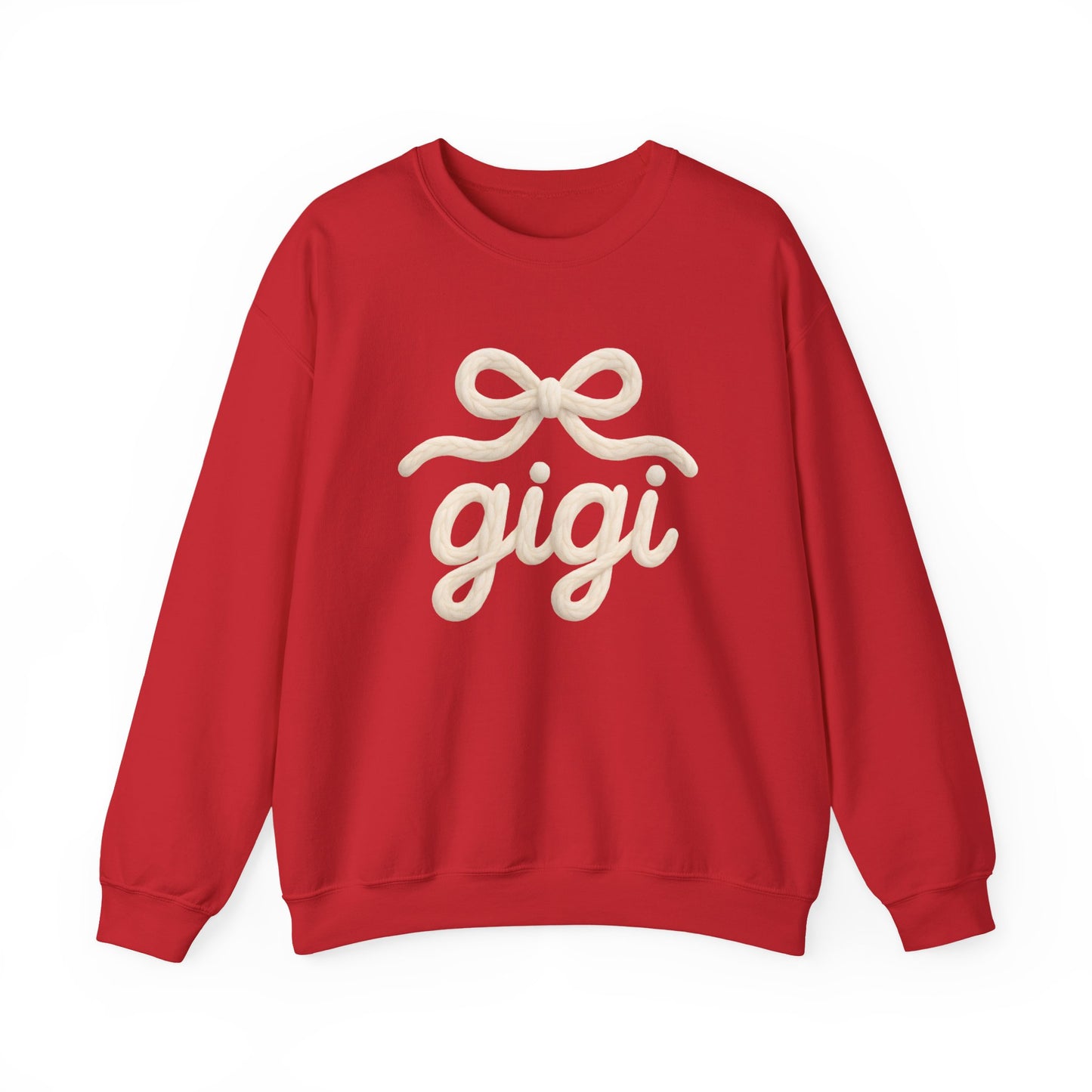 Gigi Cozy Crewneck Sweatshirt – Soft Script Bow Graphic