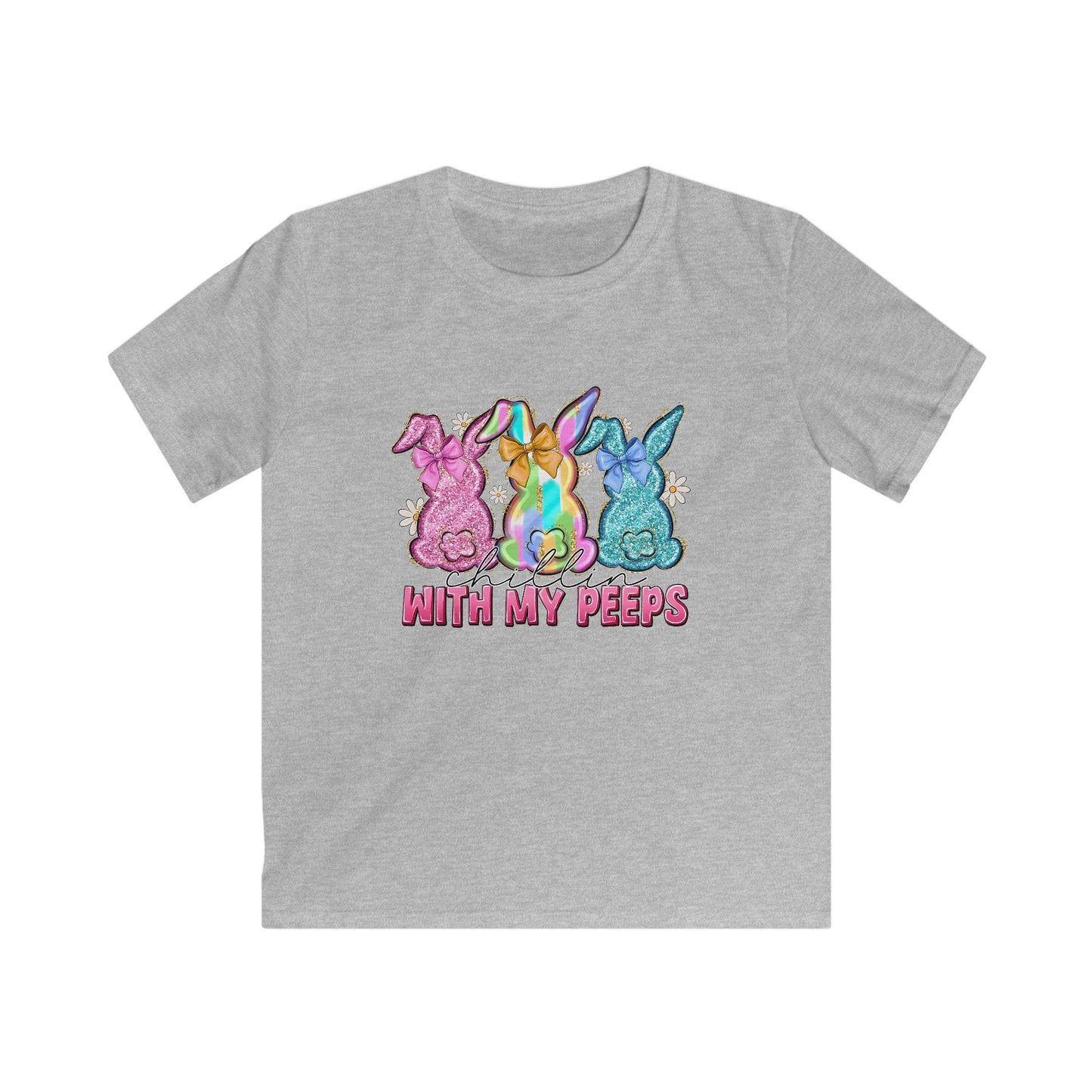 Kids Tee — 'With My Peeps' Colorful Easter Bunny Shirt