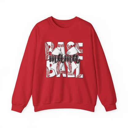 Baseball Mom Crewneck Sweatshirt — 'Base Mom' Graphic Pullover