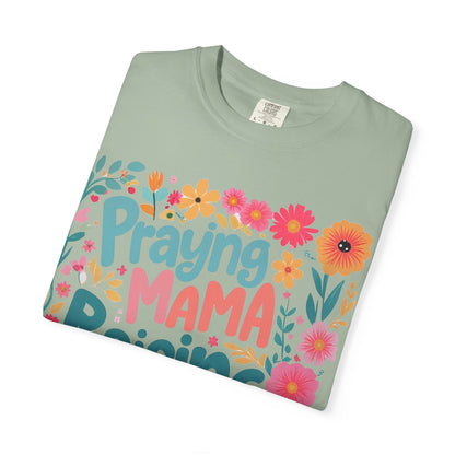 Praying Mama Raising Warrior T-Shirt — Floral Christian Mom Tee