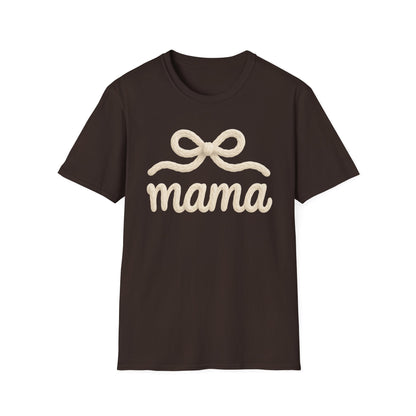 Mama Bow T-Shirt — Soft Feminine "mama" Script Tee (Mother's Day Gift)