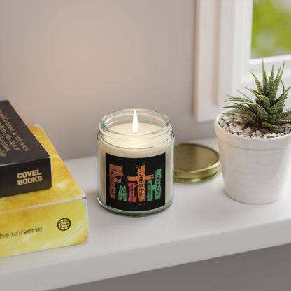 Scripture Word Art Candle — Coconut Apricot Scented Jar (4oz/9oz)