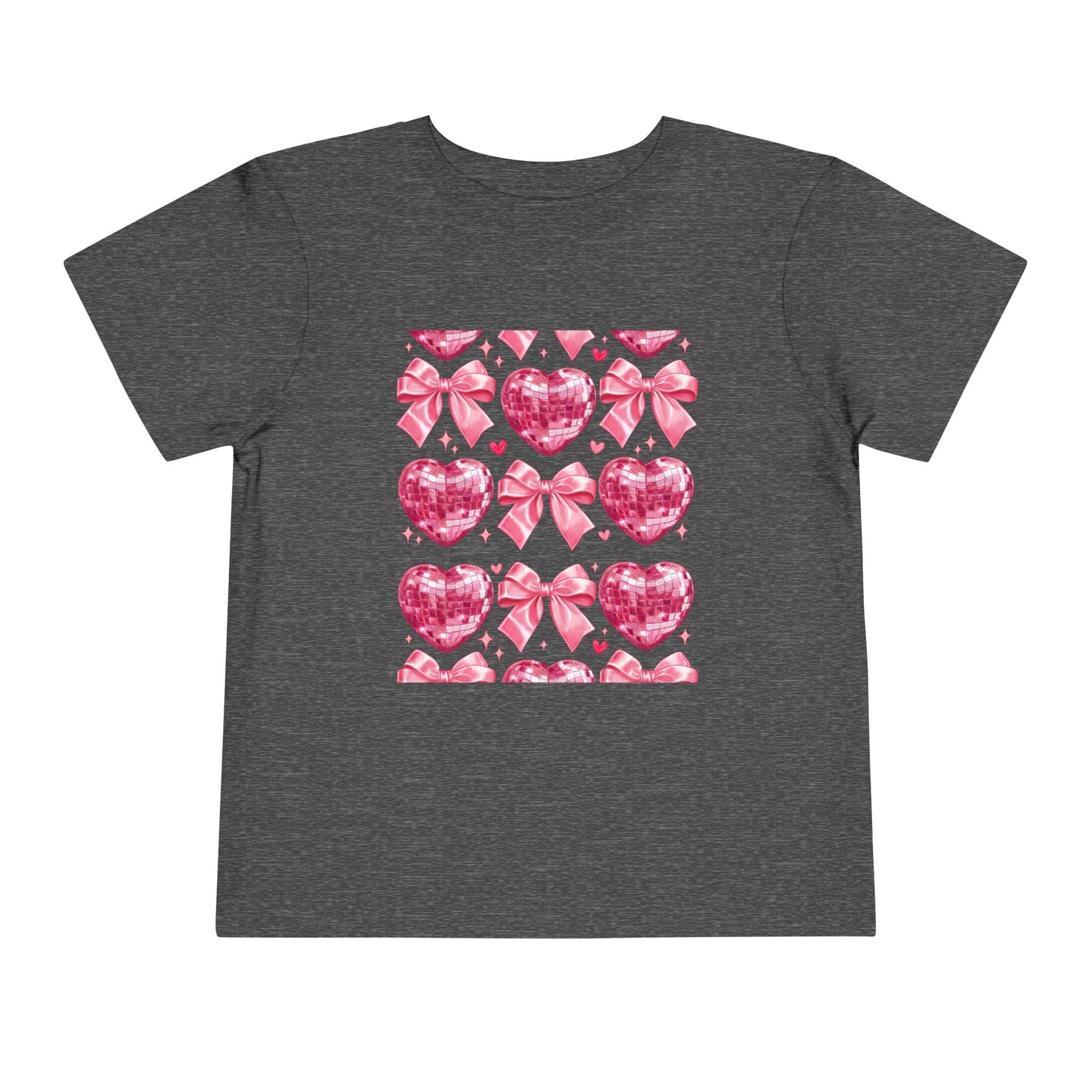 Toddler Tee - Pink Heart & Bow Pattern Valentine Shirt