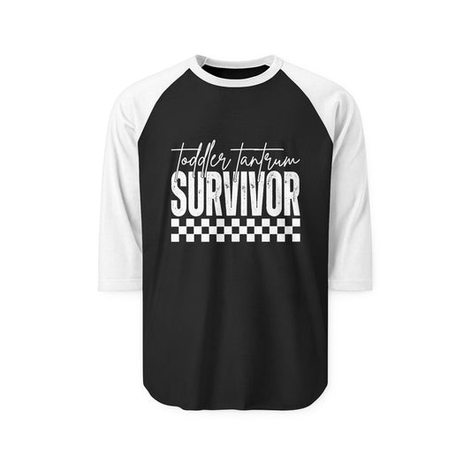 Toddler Tantrum Survivor Raglan Shirt — 3/4 Sleeve Baseball Tee