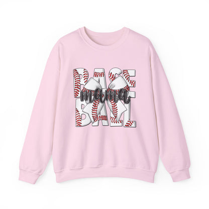 Baseball Mom Crewneck Sweatshirt — 'Base Mom' Graphic Pullover