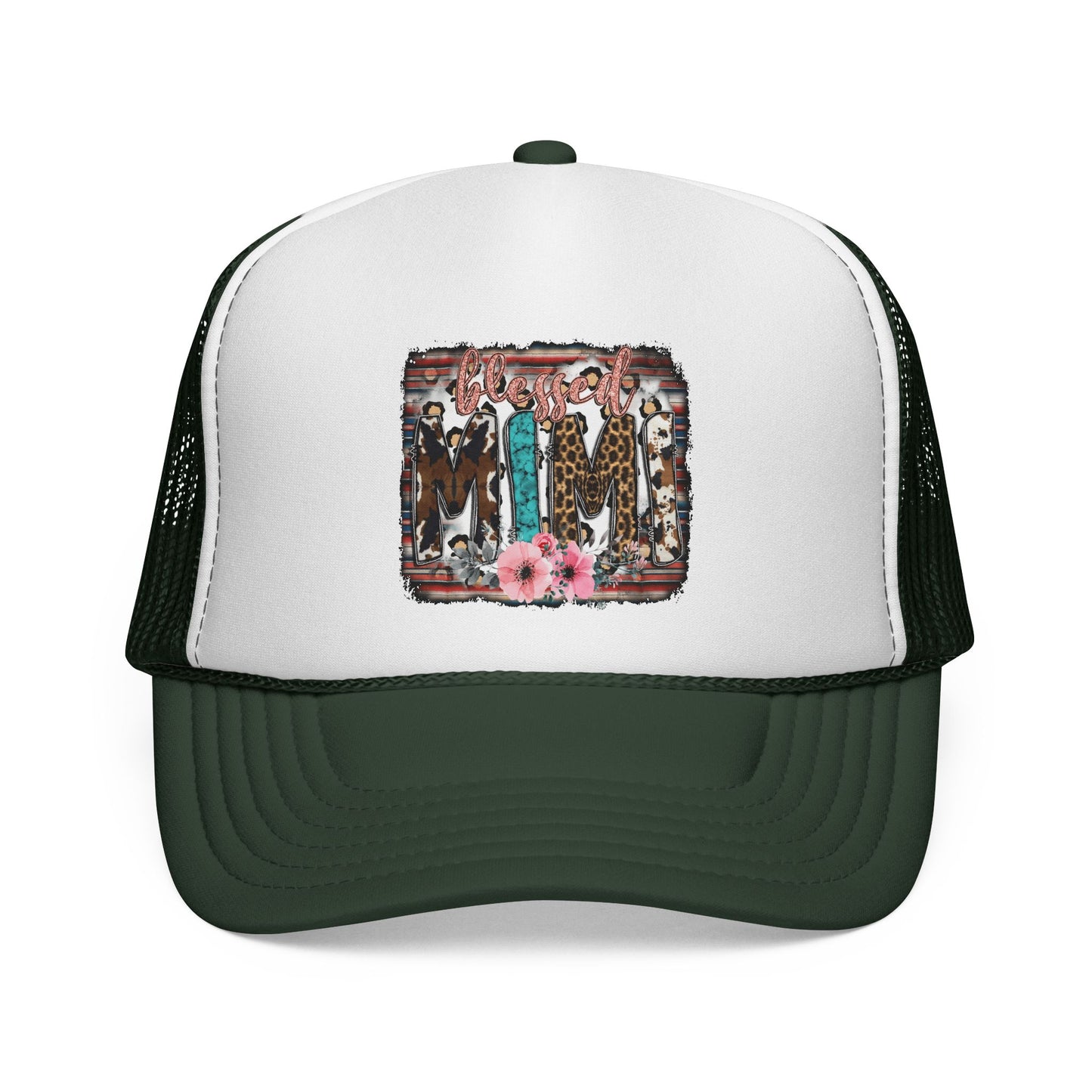 Cowgirl Trio Trucker Cap — Western Floral Graphic Mesh Hat