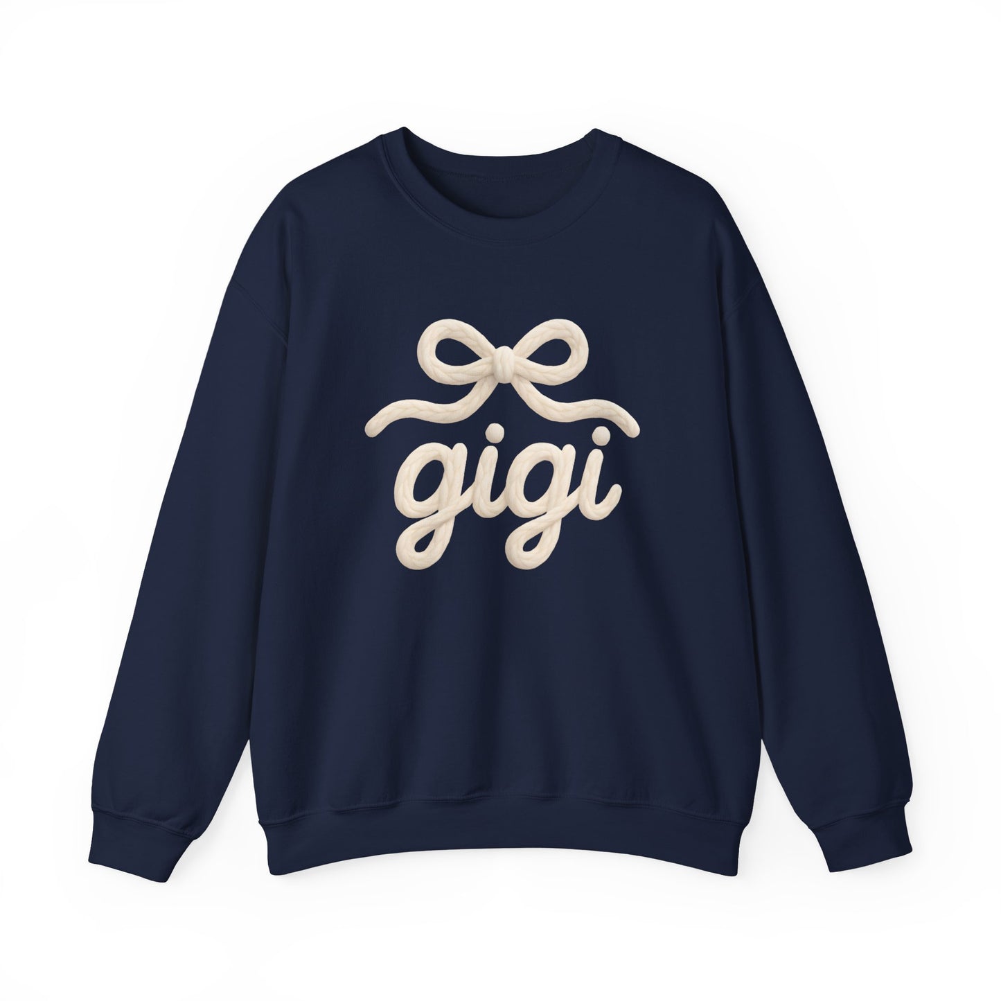 Gigi Cozy Crewneck Sweatshirt – Soft Script Bow Graphic